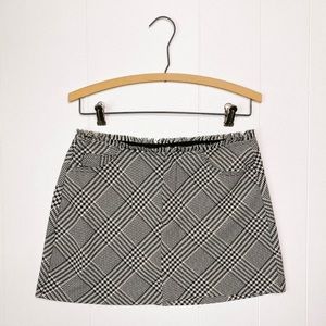 Zara Trafaluc Black White Plaid Mini Skirt